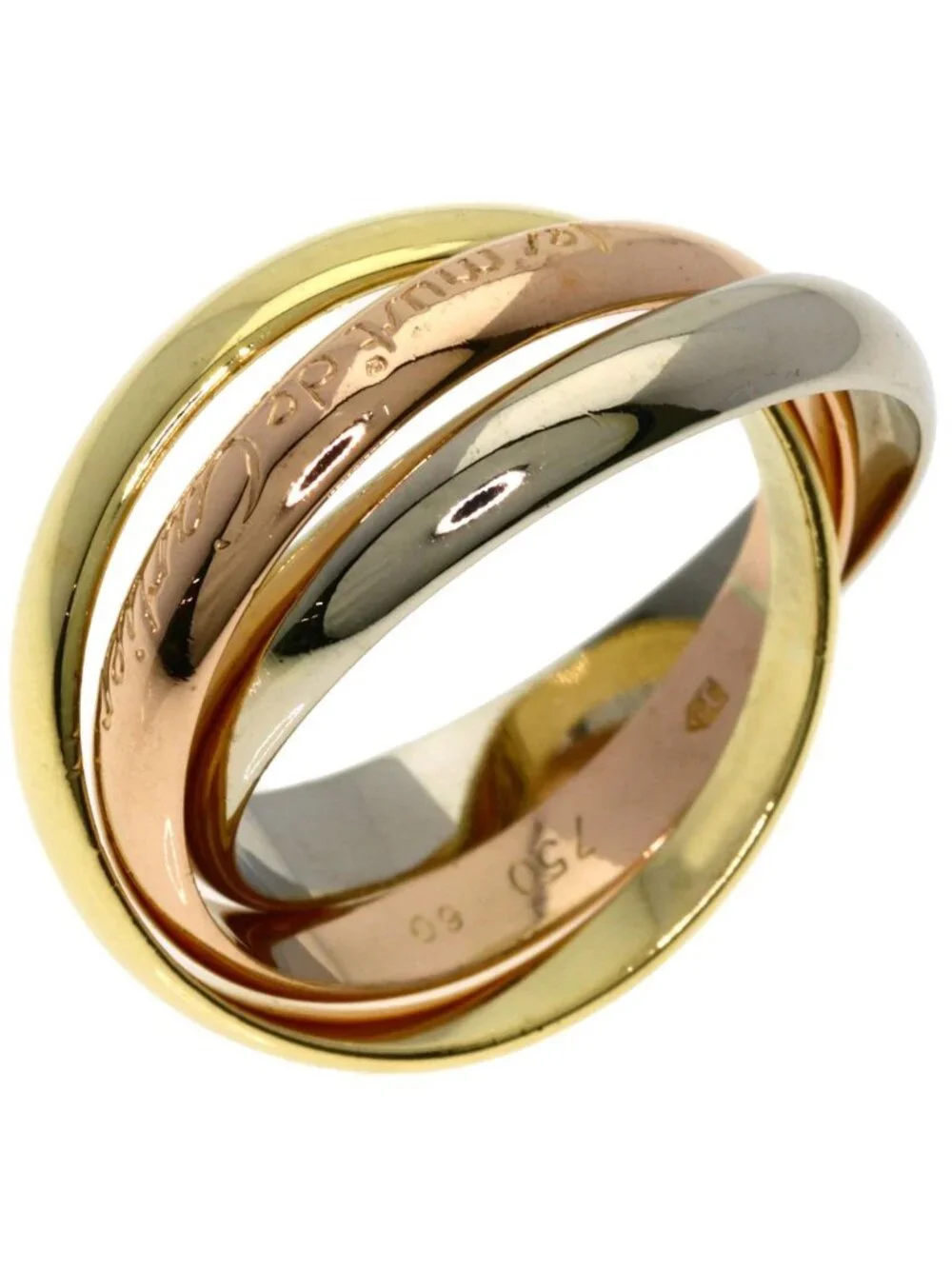 Cartier Trinity Ring 18k Yellow Gold 18k Pink White